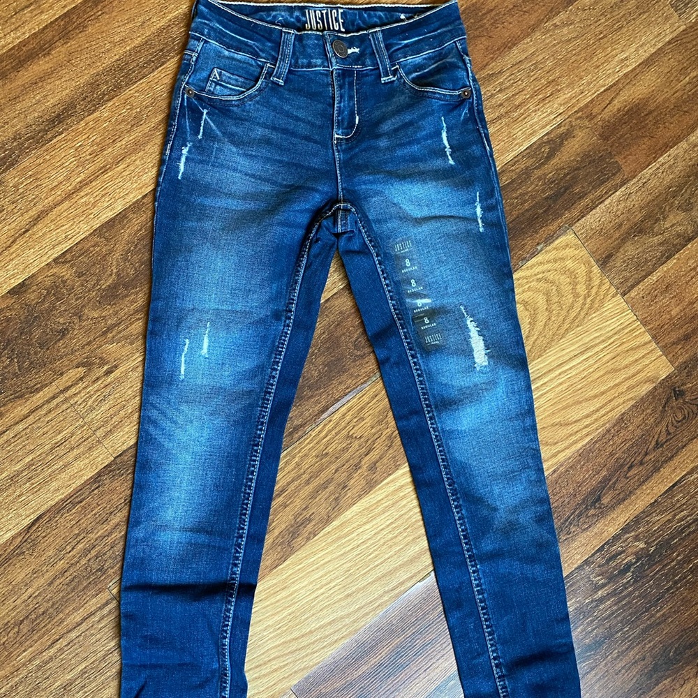 NWT justice Mid rise Super skinny jeans size 8